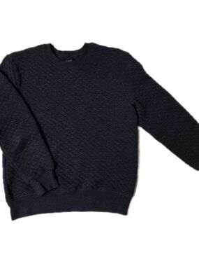 J. Crew Heathered Blue Authentic Fleece Quilted Crewneck Sweater - Women's